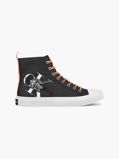 Calvin Klein Cipők HU386753 | Calvin Klein Canvas Férfi Magas Sportcipő Fekete